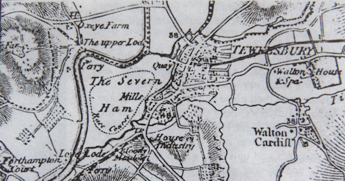 1835 map showing Tewkesbury race course