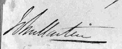 John Martin's signature from 1833 (collection Author)