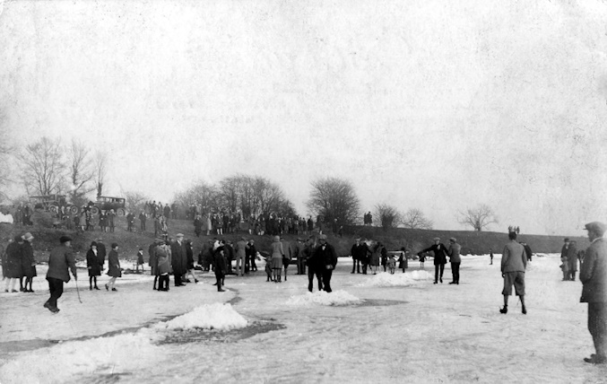 Scene on the Old Severn at Upper Lode, 17 February 1929 (Halsey Freeman)
