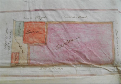 Plan of Property [C & D] purchased by<br>Joseph Priestlay in 1854