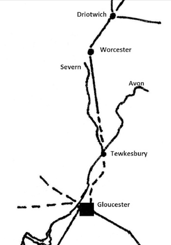 Straight lines denote known Roman<br>roads whilst dotted ones portray believed,<br>but unconfirmed routes. (Author)